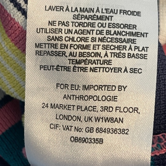 Maeve Anthropologie Lana Striped Midi Skirt Multicolor Side Slit Small - Picture 5 of 7